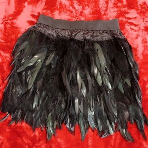 Peacock feather black skirt